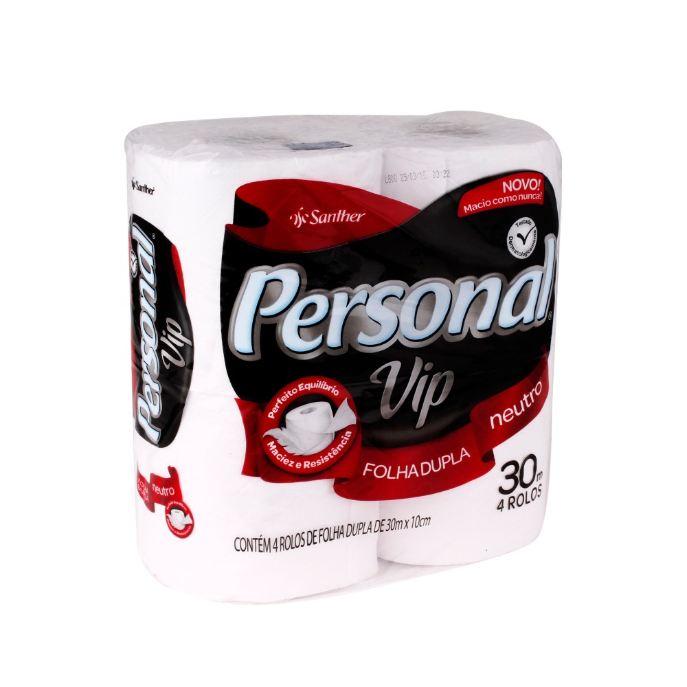 PAPEL HIGIÊNICO PERSONAL FOLHA DUPLA - 4 ROLOS 30X10